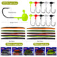 Proberos 110Pcs Fishing Lures Kit – Soft Worms & Jig Hooks for Bass/Walleye Fishing