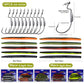 Proberos 110Pcs Fishing Lures Kit – Soft Worms & Jig Hooks for Bass/Walleye Fishing