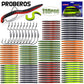 Proberos 110Pcs Fishing Lures Kit – Soft Worms & Jig Hooks for Bass/Walleye Fishing