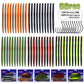 60Pcs Proberos Fishing Lures Set – Soft Plastic Worms & Hooks for Freshwater Angling