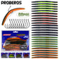 60Pcs Proberos Fishing Lures Set – Soft Plastic Worms & Hooks for Freshwater Angling