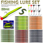 Proberos 60Pcs Soft Bait Fishing Lures Kit – Colorful Worms & Jig Hooks for Bass Fishing
