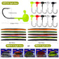 Proberos 60Pcs Soft Bait Fishing Lures Kit – Colorful Worms & Jig Hooks for Bass Fishing