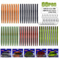 Proberos Freshwater Fishing Lures: 60Pcs Soft Worm Baits & Hooks Combo