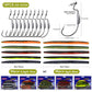 Proberos Freshwater Fishing Lures: 60Pcs Soft Worm Baits & Hooks Combo