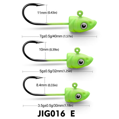 PROBEROS 5Pcs Saltwater Lead Jig Hooks 3.5g-7g High Carbon Steel Fishing Hooks