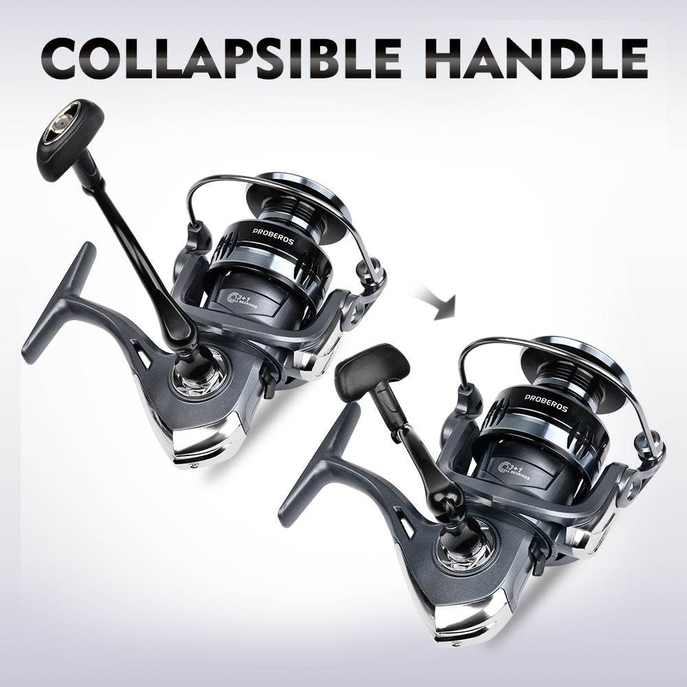 PROBEROS® 2000~7000 Series Spinning Reel, 5.2:1 Gear Ratio, 22LB Max Drag, Aluminum Alloy Metal Spool, Spinning Fishing Reel - Proberos