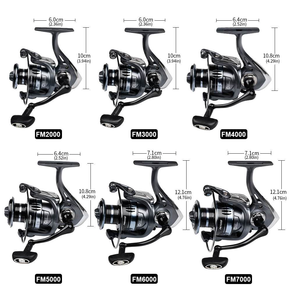 PROBEROS® 2000~7000 Series Spinning Reel, 5.2:1 Gear Ratio, 22LB Max Drag, Aluminum Alloy Metal Spool, Spinning Fishing Reel - Proberos