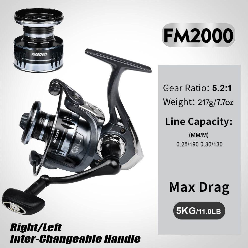 PROBEROS® 2000~7000 Series Spinning Reel, 5.2:1 Gear Ratio, 22LB Max Drag, Aluminum Alloy Metal Spool, Spinning Fishing Reel - Proberos