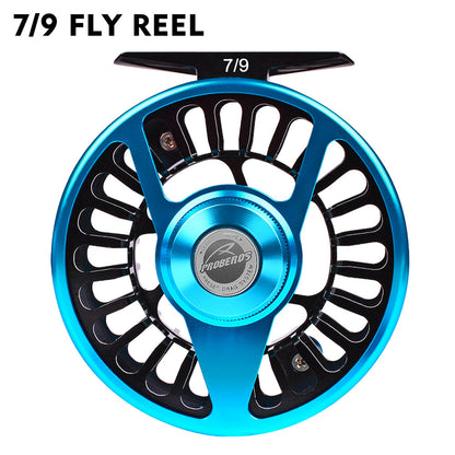 PROBEROS CNC Aluminum Fly Reel, 5/7, 7/9, 9/10 Sizes, 3 Colors Large Arbor Fly Reel, Corrosion Resistant for Freshwater  Saltwater