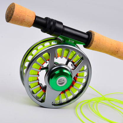 PROBEROS FR09 Pre-Loaded Fly Reel CNC Aluminum; Pre-Wound, Ready-to-Fish for Beginners
