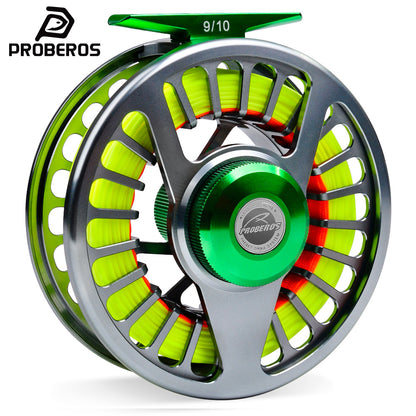PROBEROS FR09 Pre-Loaded Fly Reel CNC Aluminum; Pre-Wound, Ready-to-Fish for Beginners