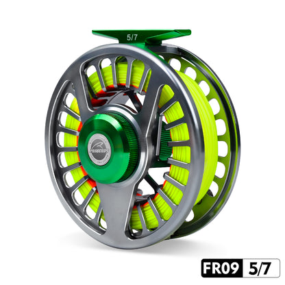 PROBEROS FR09 Pre-Loaded Fly Reel CNC Aluminum; Pre-Wound, Ready-to-Fish for Beginners