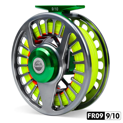 PROBEROS FR09 Pre-Loaded Fly Reel CNC Aluminum; Pre-Wound, Ready-to-Fish for Beginners