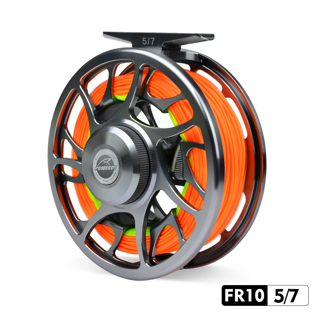 PROBEROS Pre-Loaded Fly Reel, 5/7, 7/9, 9/10 Sizes, Zero Deviation Design &nbsp;CNC Aluminum , Pre-Wound, Ready-to-Fish for Beginners