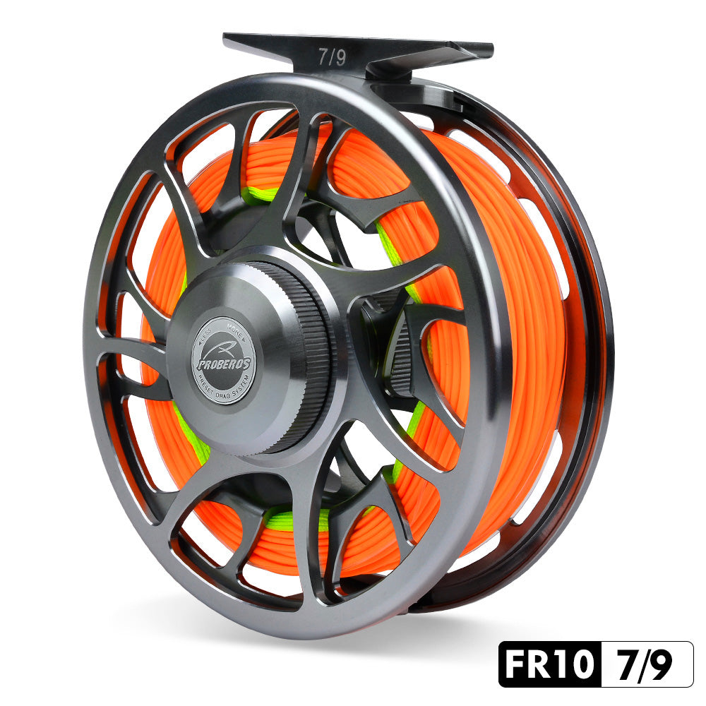 PROBEROS Pre-Loaded Fly Reel, 5/7, 7/9, 9/10 Sizes, Zero Deviation Design &nbsp;CNC Aluminum , Pre-Wound, Ready-to-Fish for Beginners