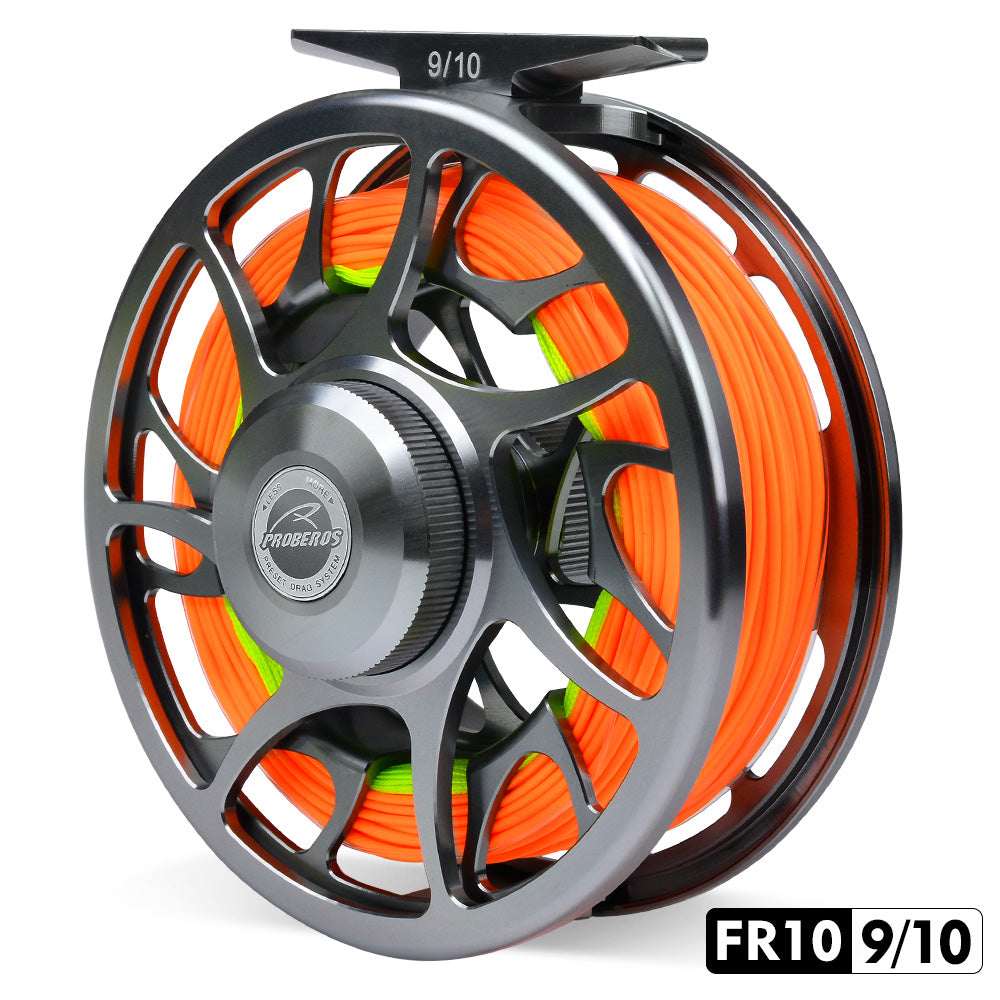 PROBEROS Pre-Loaded Fly Reel, 5/7, 7/9, 9/10 Sizes, Zero Deviation Design CNC Aluminum , Pre-Wound, Ready-to-Fish for Beginners