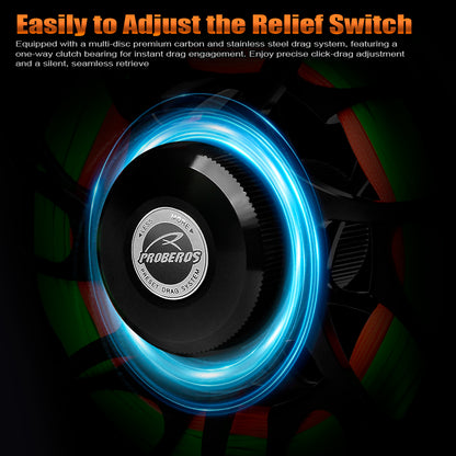 PROBEROS Pre-Loaded Fly Reel, 5/7, 7/9, 9/10 Sizes, Zero Deviation Design CNC Aluminum Fly Fishing Reel, Pre-Wound, Ready-to-Fish for Beginners