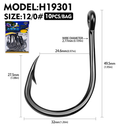 PROBEROS 10Pcs Thick High Carbon Steel Fishhook Lron Hook With Barb Hook for Haihu River Fishing Gear Accessories Wholesale