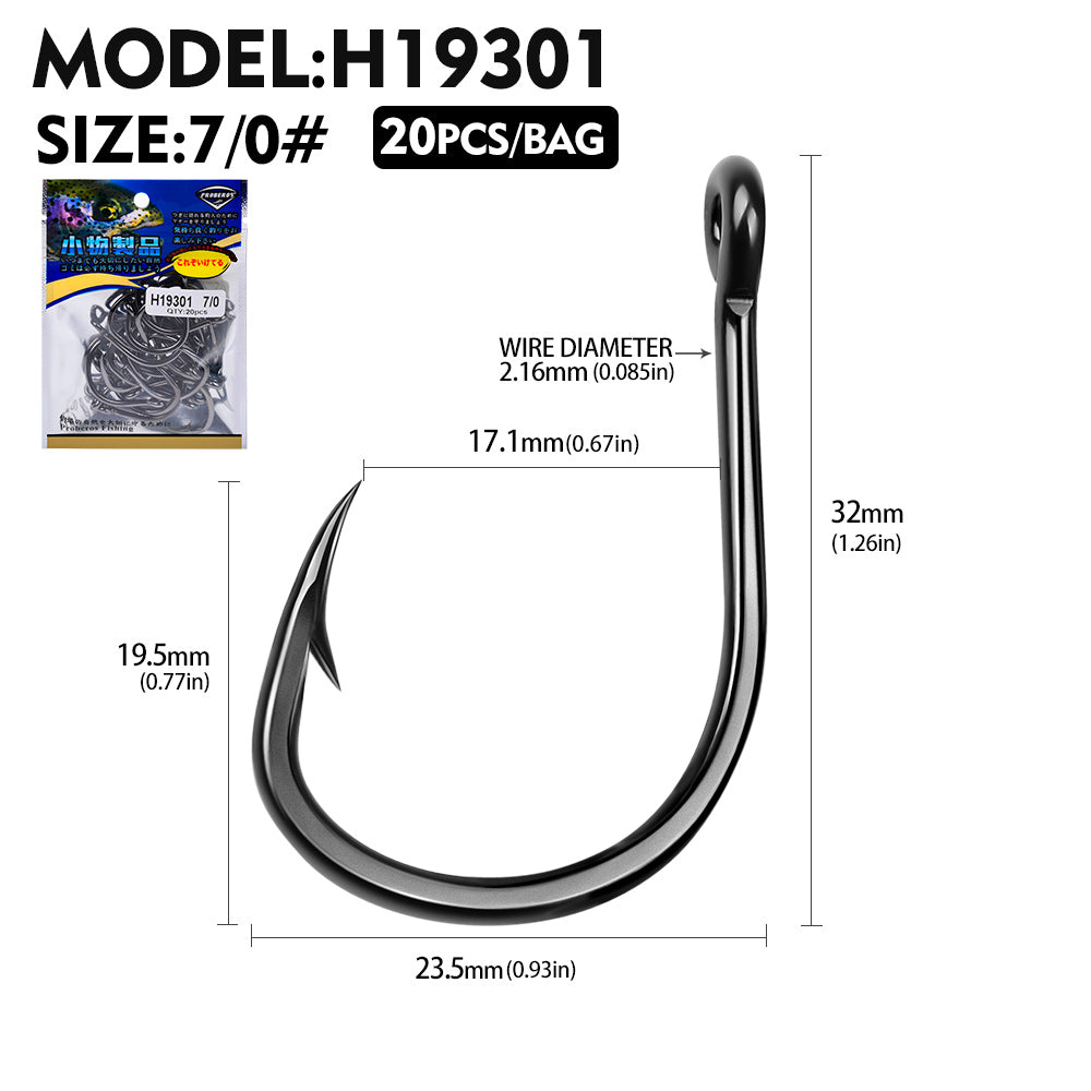 PROBEROS 10Pcs Thick High Carbon Steel Fishhook Lron Hook With Barb Hook for Haihu River Fishing Gear Accessories Wholesale