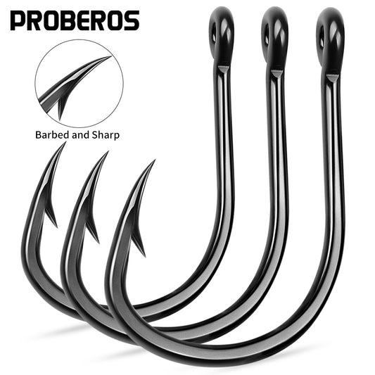 PROBEROS 20PCS Saltwater Fishing Hooks 1#-12/0# Anti-rusty Single hook Tin Color Fishhooks&nbsp; &nbsp;High Carbon Steel Strength