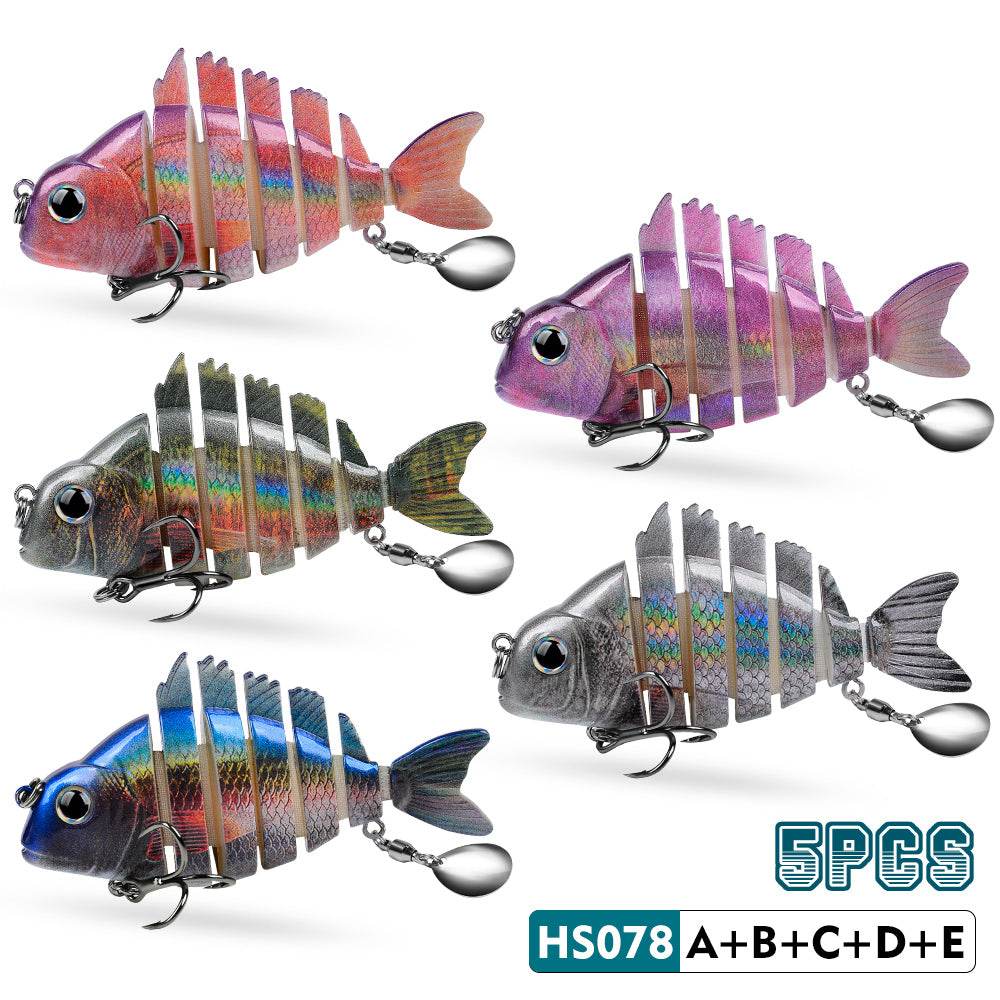 Proberos 5PCS Swimbait Multi Joint Lure Slow Sinking Pencil Metal Jig VIB Pesca Wobbler Treble Hooks Carp Fishing Tackle Hard Bait - Proberos