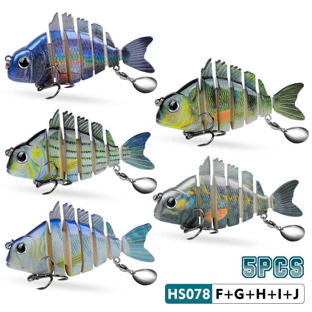 Proberos 5PCS Swimbait Multi Joint Lure Slow Sinking Pencil Metal Jig VIB Pesca Wobbler Treble Hooks Carp Fishing Tackle Hard Bait - Proberos