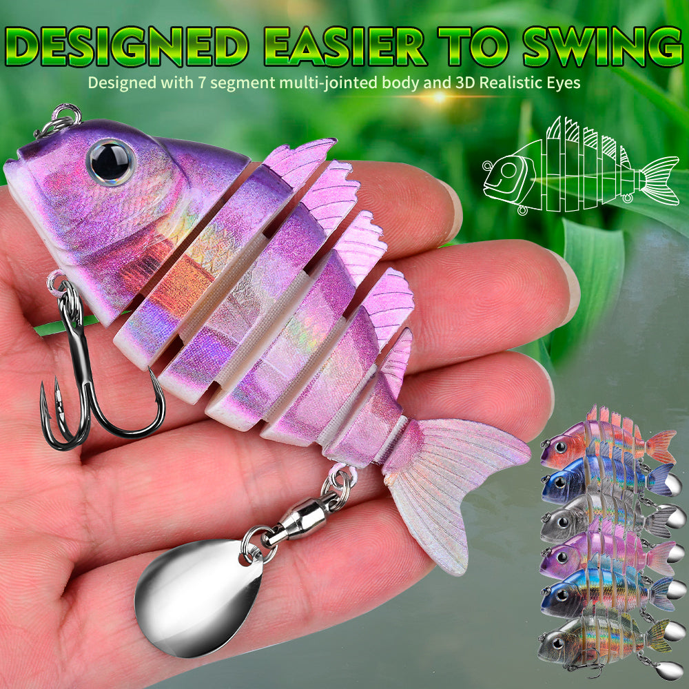#58 Proberos 5PCS Swimbait Lure Slow Sinking Pencil Metal Jigs  segmented fish lure