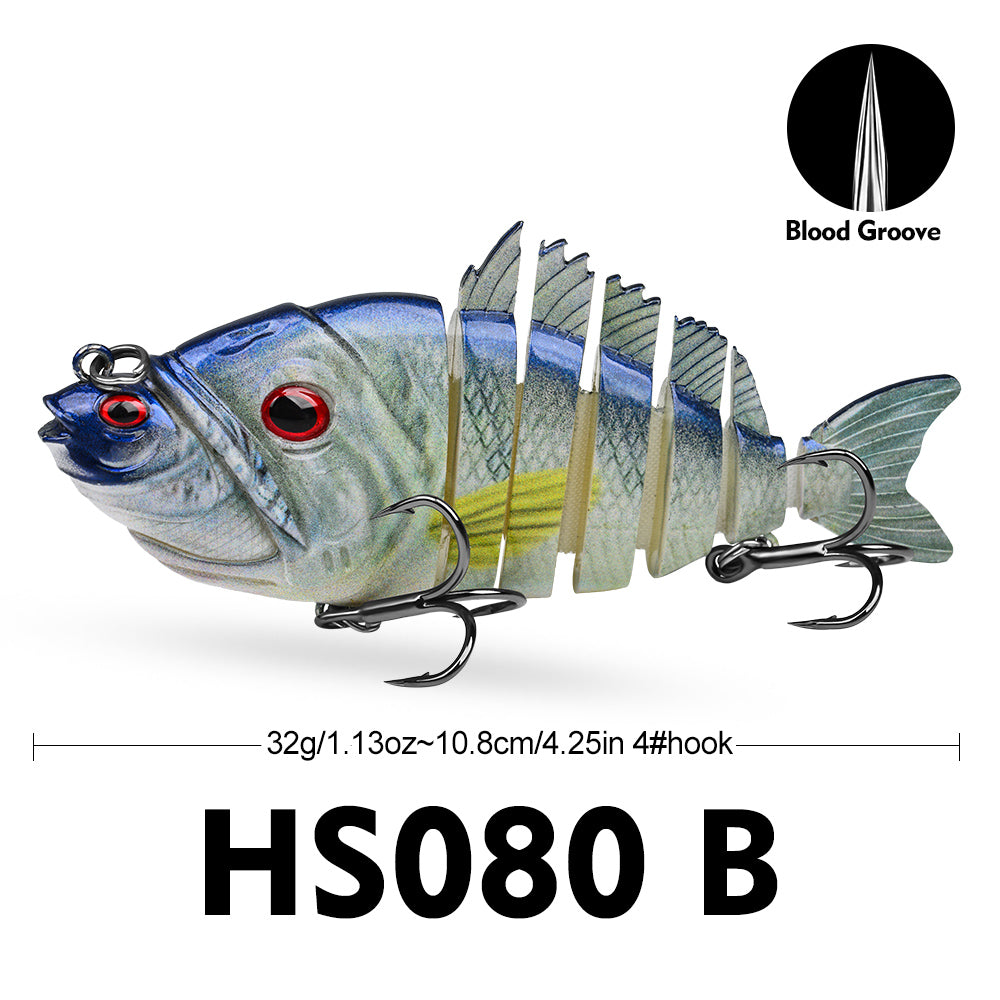 PROBEROS Multi-Jointed Swimbait Lure 4 Colors (A-D) Freshwater Fishing Bait 32g (1PC Pack)
