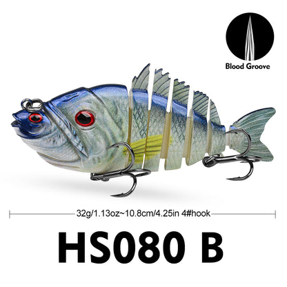 PROBEROS HS080 Multi-Jointed Swimbait Lure 4 Colors (A-D) Freshwater Fishing Bait 32g