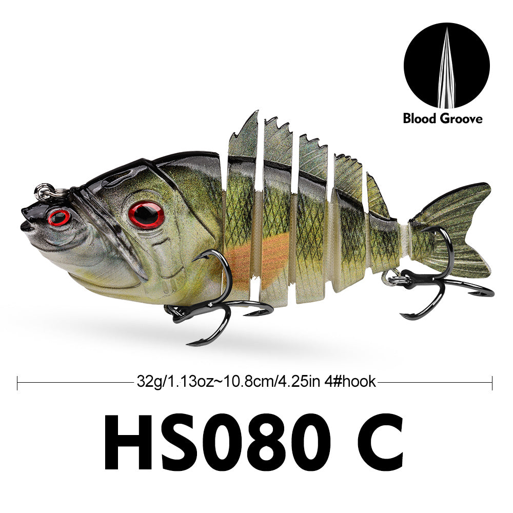 PROBEROS Multi-Jointed Swimbait Lure 4 Colors (A-D) Freshwater Fishing Bait 32g (1PC Pack)
