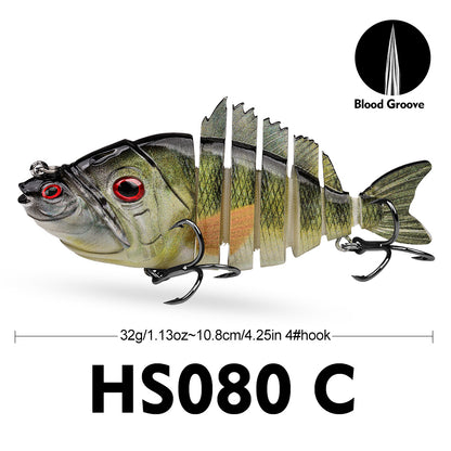 PROBEROS HS080 Multi-Jointed Swimbait Lure 4 Colors (A-D) Freshwater Fishing Bait 32g