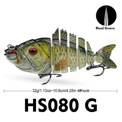 PROBEROS HS080 Multi-Jointed Swimbait Lure 4 Colors (A-D) Freshwater Fishing Bait 32g