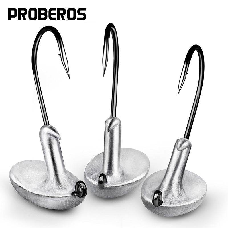 PROBEROS® Sharp Lead Head Hook High Carbon Steel Tumbler Lead Head Hook Lure Hook 3.5g 5g 7g 10g 14g Soft Worm Hook 20pcs - Proberos