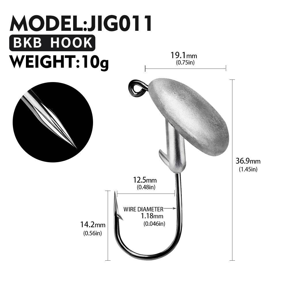 PROBEROS Sharp Lead Head Hook High Carbon Steel Tumbler Lead Head Hook Lure Hook 3.5g 5g 7g 10g 14g Soft Worm Hook 20pcs - Proberos