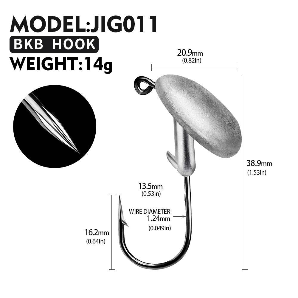 PROBEROS Sharp Lead Head Hook High Carbon Steel Tumbler Lead Head Hook Lure Hook 3.5g 5g 7g 10g 14g Soft Worm Hook 20pcs - Proberos