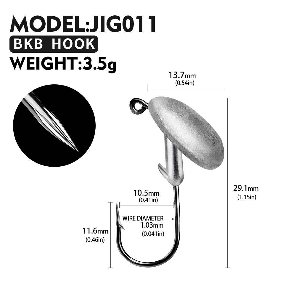 PROBEROS Sharp Lead Head Hook High Carbon Steel Tumbler Lead Head Hook Lure Hook 3.5g 5g 7g 10g 14g Soft Worm Hook 20pcs - Proberos