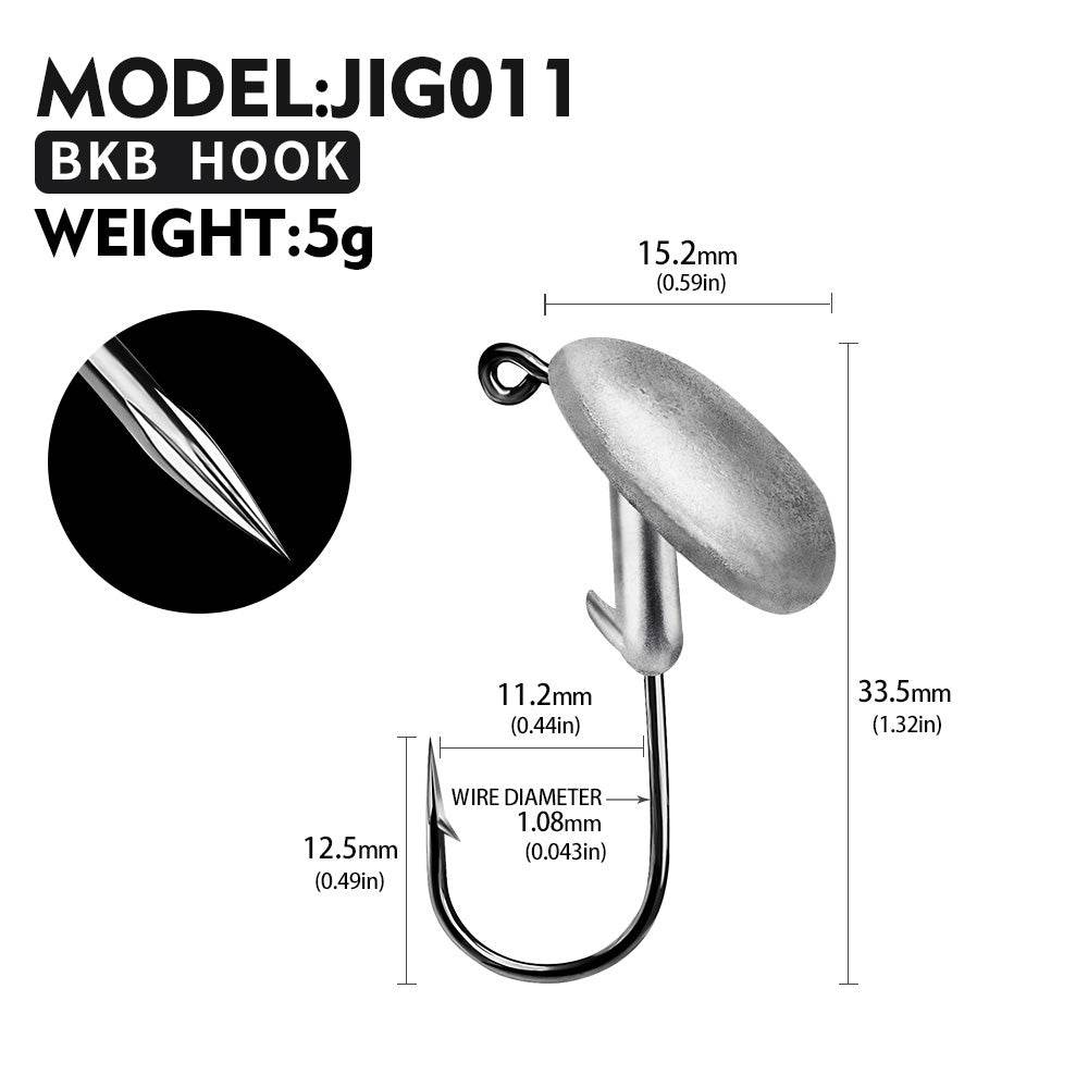 PROBEROS Sharp Lead Head Hook High Carbon Steel Tumbler Lead Head Hook Lure Hook 3.5g 5g 7g 10g 14g Soft Worm Hook 20pcs - Proberos
