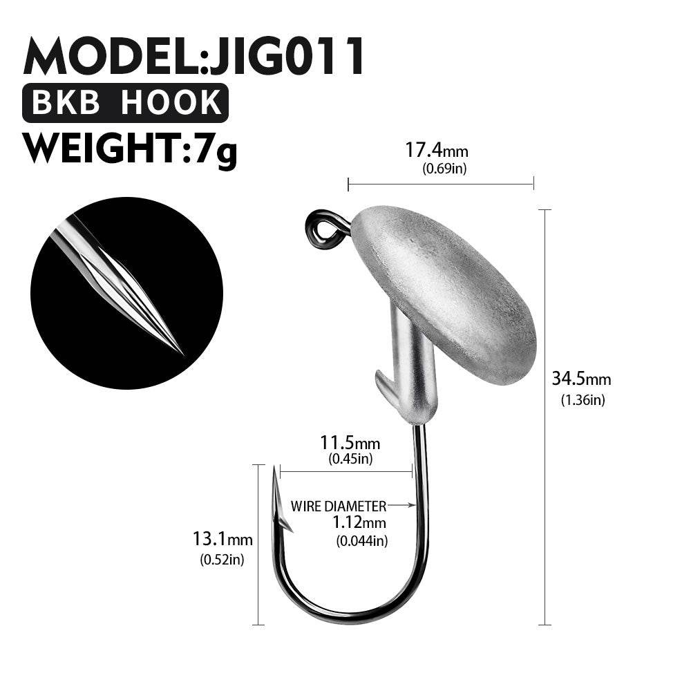 PROBEROS Sharp Lead Head Hook High Carbon Steel Tumbler Lead Head Hook Lure Hook 3.5g 5g 7g 10g 14g Soft Worm Hook 20pcs - Proberos