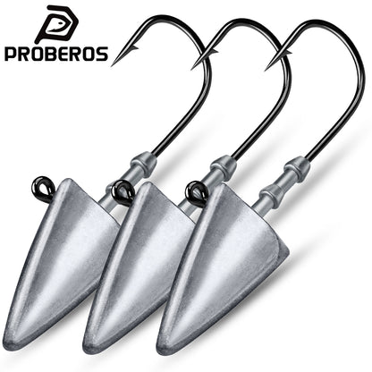 PROBEROS 2Pcs Saltwater Lead Jig Hooks 7g-35g High Carbon Steel Fishing Hooks