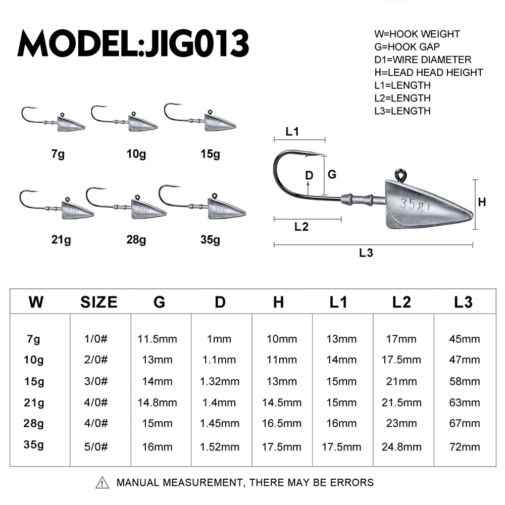 PROBEROS 2Pcs Saltwater Lead Jig Hooks 7g-35g High Carbon Steel Fishing Hooks