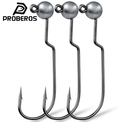 PROBEROS 5Pcs Saltwater Lead Jig Hooks 1g-3.5g High Carbon Steel Fishing Hooks