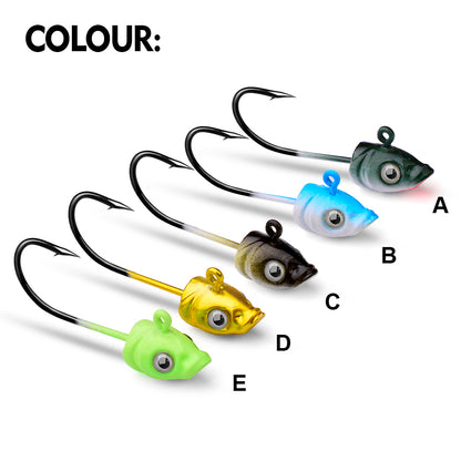 PROBEROS 5Pcs Saltwater Lead Jig Hooks 3.5g-7g High Carbon Steel Fishing Hooks