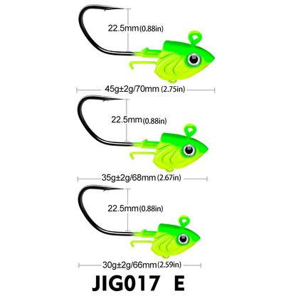 PROBEROS 2Pcs Saltwater Lead Jig Hooks 30g-45g High Carbon Steel Fishing Hooks