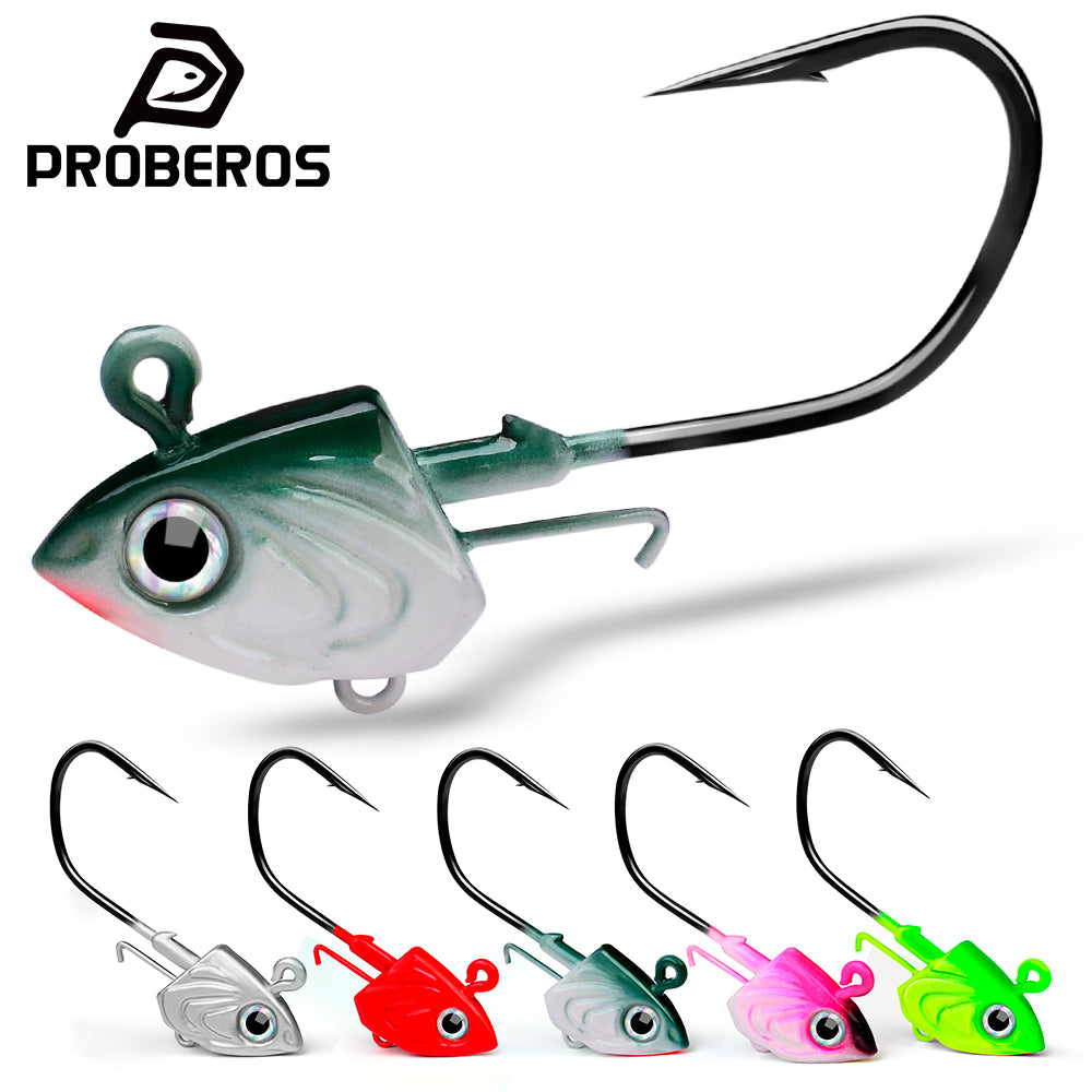 PROBEROS 2Pcs Saltwater Lead Jig Hooks 30g-45g High Carbon Steel Fishing Hooks