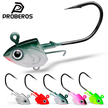 PROBEROS 2Pcs Saltwater Lead Jig Hooks 30g-45g High Carbon Steel Fishing Hooks