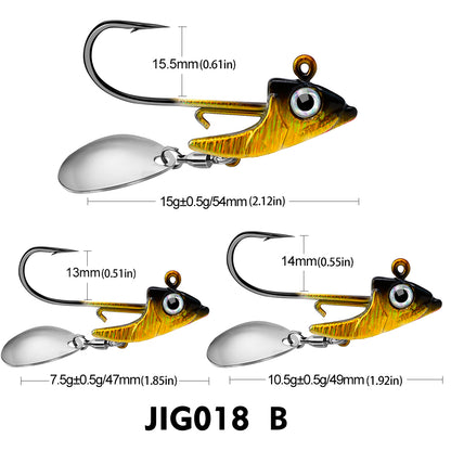 PROBEROS 5Pcs Saltwater Lead Jig Hooks 7g-15g High Carbon Steel Fishing Hooks