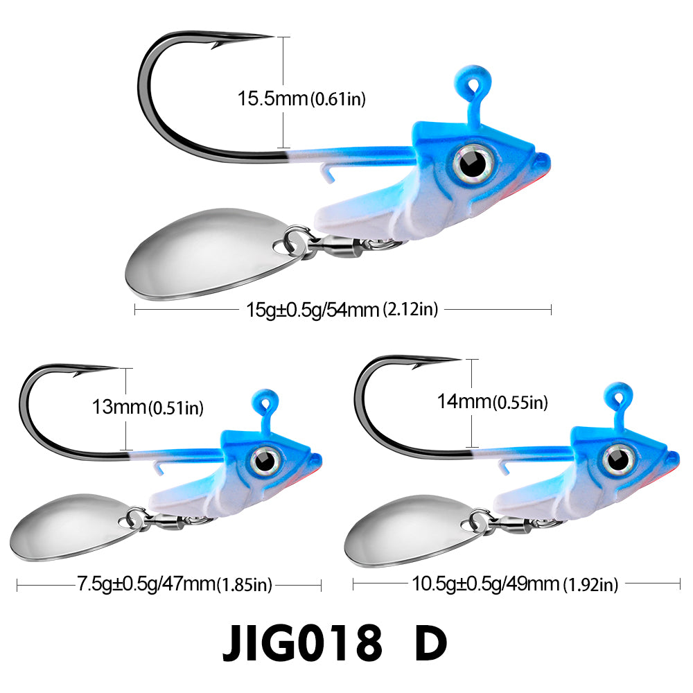 PROBEROS 5Pcs Saltwater Lead Jig Hooks 7g-15g High Carbon Steel Fishing Hooks