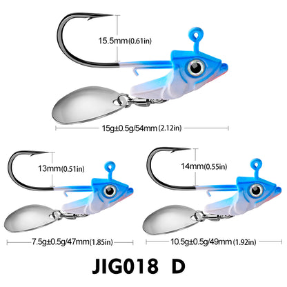 PROBEROS 5Pcs Saltwater Lead Jig Hooks 7g-15g High Carbon Steel Fishing Hooks