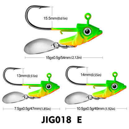 PROBEROS 5Pcs Saltwater Lead Jig Hooks 7g-15g High Carbon Steel Fishing Hooks